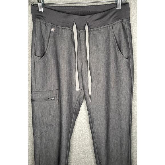 Figs women’s grey scrub pants jogger drawstring elastic waist 5 pockets XS - Picture 2 of 8